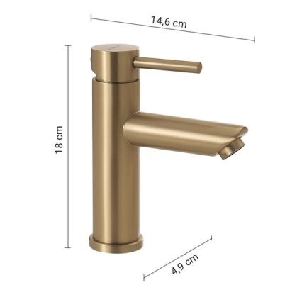 Gedy - Miscelatore per lavabo GARDA 18 cm dorato