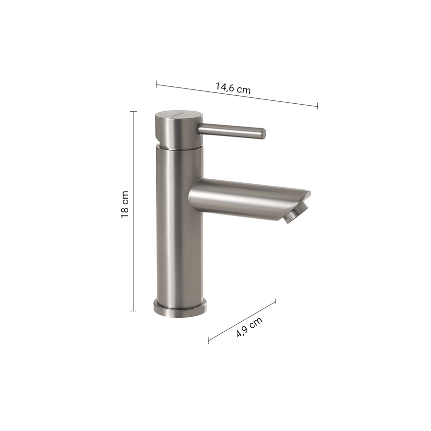 Gedy - Miscelatore per lavabo GARDA 18 cm, finitura cromo opaco