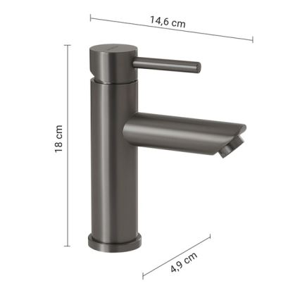 Gedy - Miscelatore per lavabo GARDA 18 cm grigio metallico