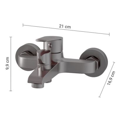 Gedy - Miscelatore per vasca COMO, finitura grigio metallizzato