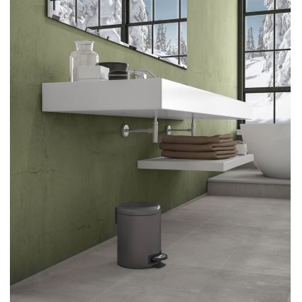 Gedy - Pattumiera POTTY 3 l con chiusura ammortizzata, grigio metallico