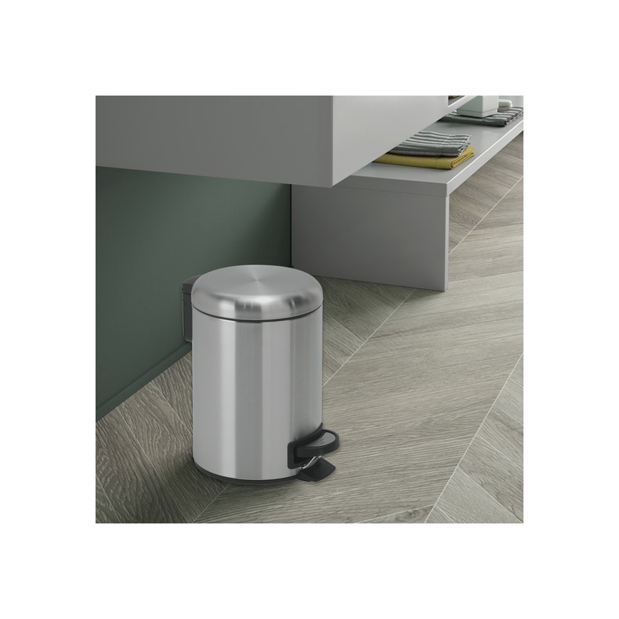 Gedy - Pattumiera POTTY 3 L con chiusura rallentata in acciaio inox