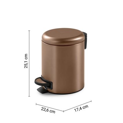 Gedy - Pattumiera POTTY 3 l Soft Close bronzo