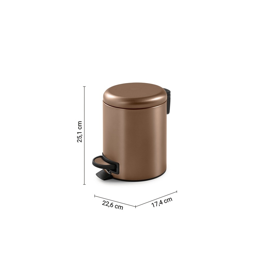Gedy - Pattumiera POTTY 3 l Soft Close bronzo