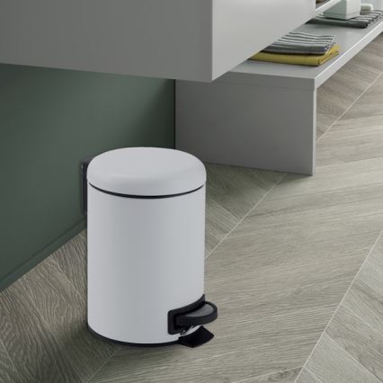 Gedy - Pattumiera POTTY 5 l con chiusura ammortizzata, bianca