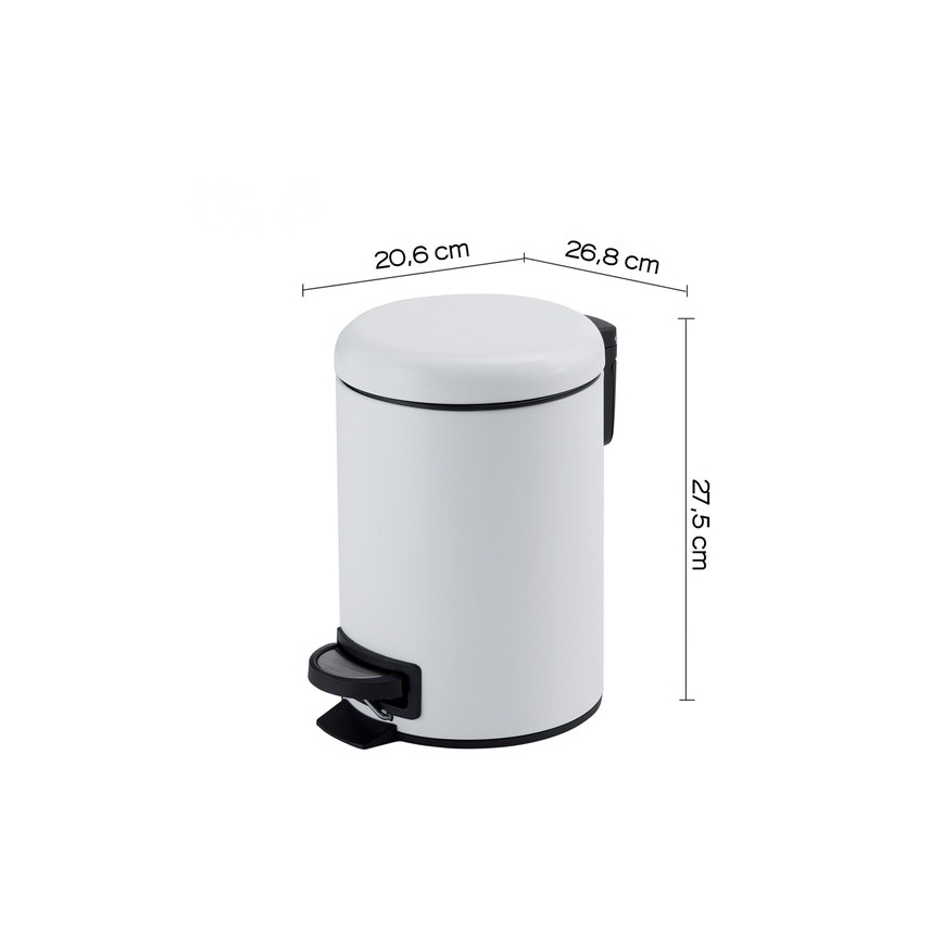 Gedy - Pattumiera POTTY 5 l con chiusura ammortizzata, bianca