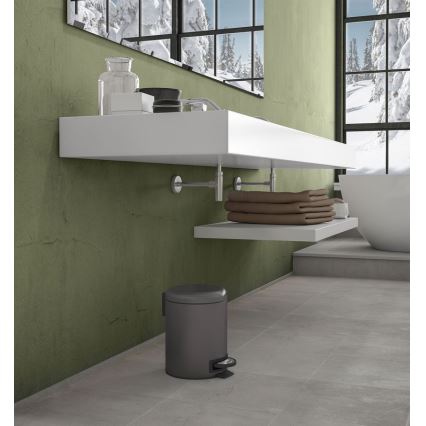 Gedy - Pattumiera POTTY 5 l con chiusura ammortizzata, grigio metallico