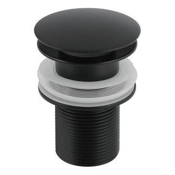 Gedy - Piletta CLICK-CLACK per lavabo Ø 6,6 cm, nero opaco