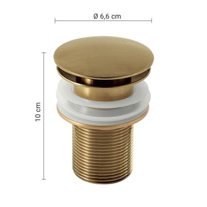 Gedy - Piletta per lavabo CLICK-CLACK diam. 6,6 cm, finitura oro