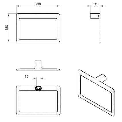 Gedy - Porta asciugamani a parete PIRENEI 15x23 cm bianco opaco