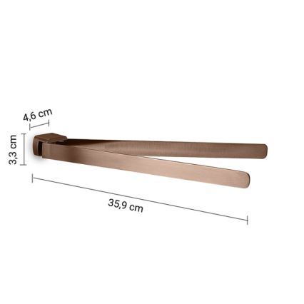 Gedy - Porta asciugamani da parete girevole PIRENEI, 36 cm, finitura bronzo
