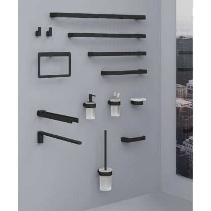 Gedy - Porta asciugamani da parete PIRENEI 6,6x41 cm nero opaco