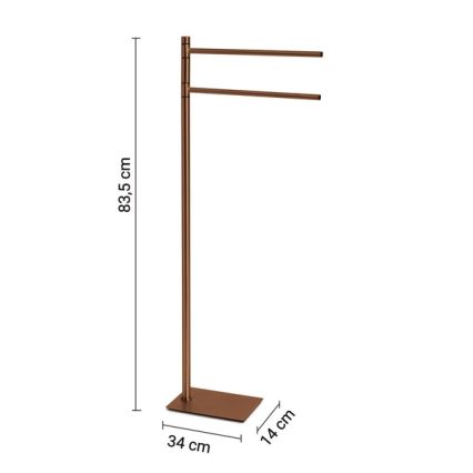 Gedy - Porta asciugamani da terra con appendiabiti TRILLY 83,5 cm bronzo