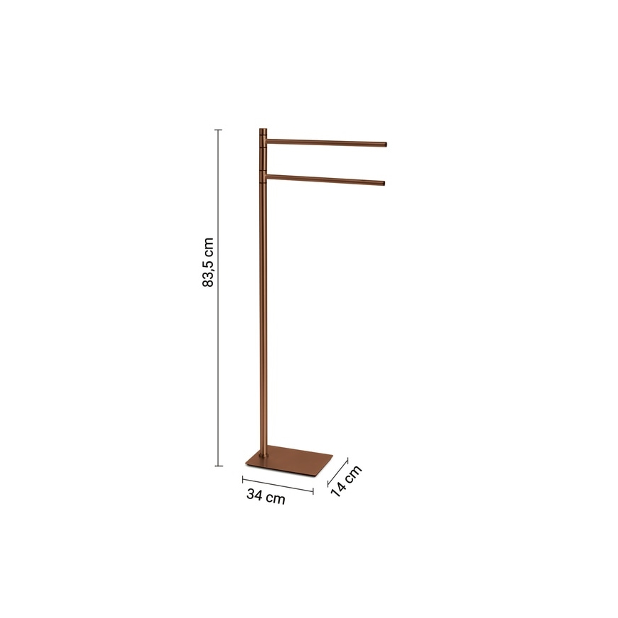 Gedy - Porta asciugamani da terra con appendiabiti TRILLY 83,5 cm bronzo