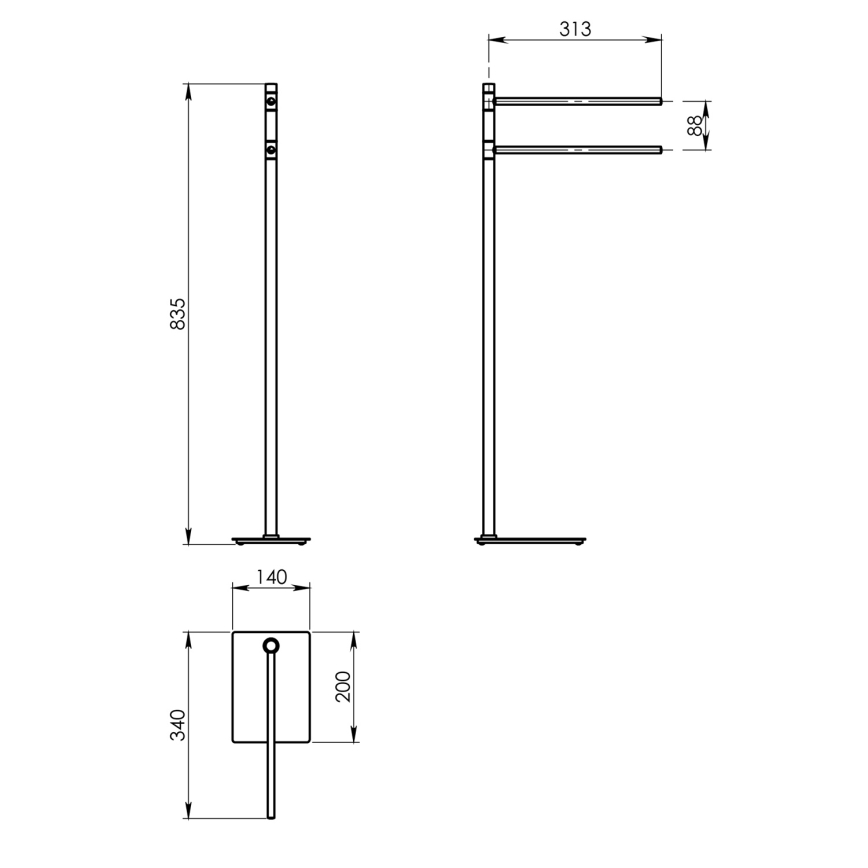 Gedy - Porta asciugamani TRILLY 83,5 cm nero opaco