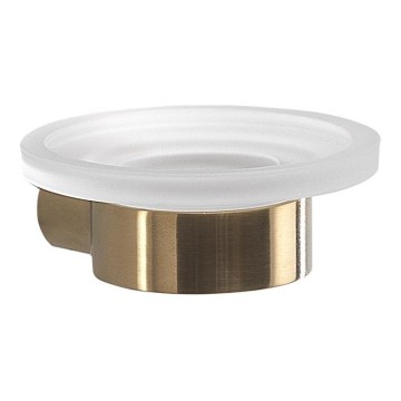 Gedy - Porta sapone da parete PIRENEI vetro opalino/oro opaco