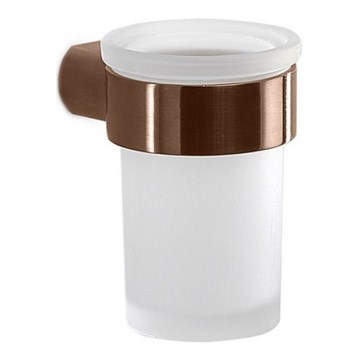 Gedy - Portaspazzolini da parete PIRENEI in vetro satinato/bronzo
