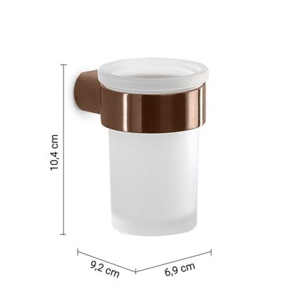 Gedy - Portaspazzolini da parete PIRENEI in vetro satinato/bronzo