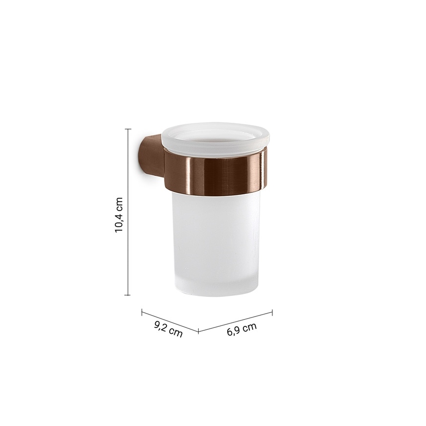 Gedy - Portaspazzolini da parete PIRENEI in vetro satinato/bronzo