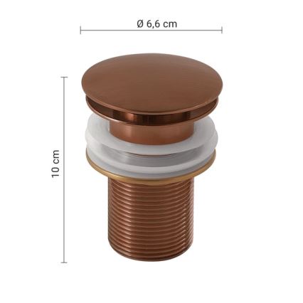 Gedy - Scarico per lavabo CLICK-CLACK, Ø 6,6 cm, bronzato
