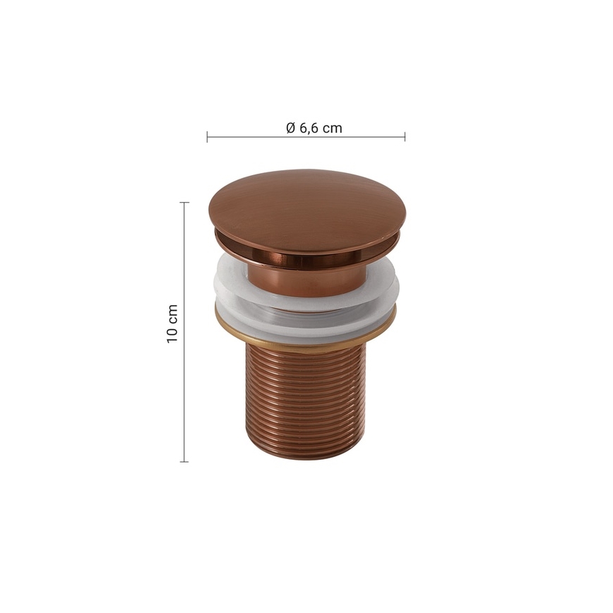 Gedy - Scarico per lavabo CLICK-CLACK, Ø 6,6 cm, bronzato
