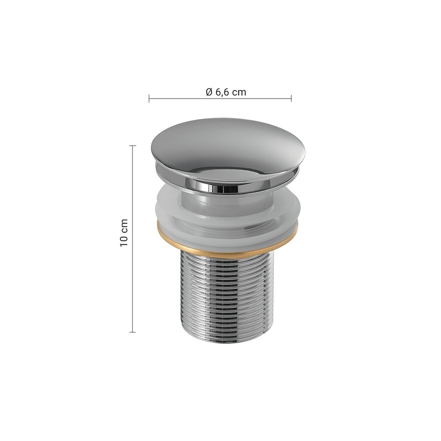 Gedy - Scarico per lavabo CLICK-CLACK Ø 6,6 cm, cromo lucido