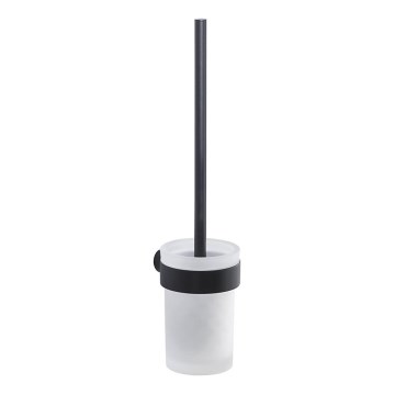 Gedy - Scopino a parete PIRENEI opaco nero/vetro raso