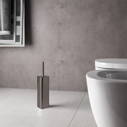 Gedy - Scopino WC da pavimento SCOPINO, grigio metallico