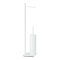 Gedy - Scopino WC da terra con portarotolo TRILLY bianco opaco
