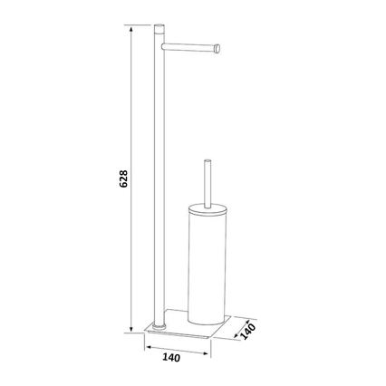 Gedy - Scopino WC da terra con portarotolo TRILLY bianco opaco