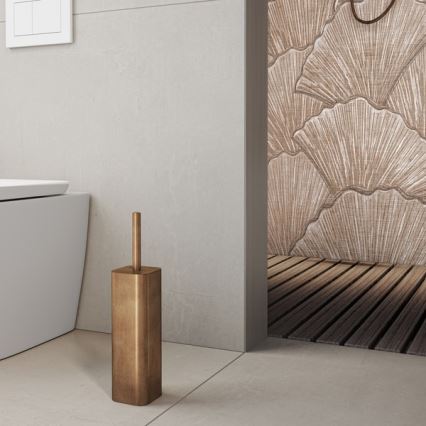 Gedy - Scopino WC da terra JACK bronzato