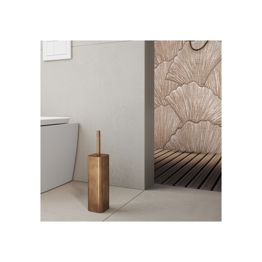 Gedy - Scopino WC da terra JACK bronzato