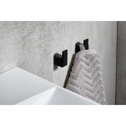Gedy - SET 2x Gancio a muro PIRENEI opaco nero