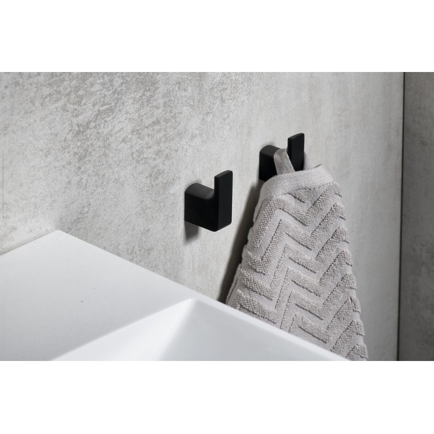 Gedy - SET 2x Gancio a muro PIRENEI opaco nero