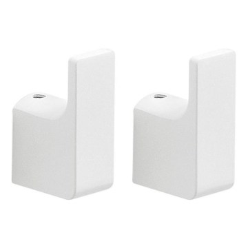 Gedy - Set da 2 ganci a parete PIRENEI, bianco opaco