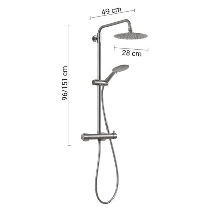Gedy - Set doccia STAR PLUS con miscelatore, grigio metallico