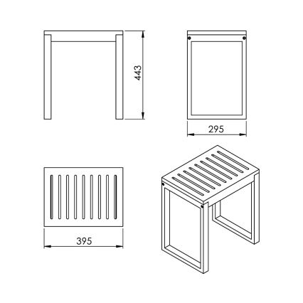 Gedy - Sgabello da bagno HIMALAYA 39,5x44,3 cm bambù