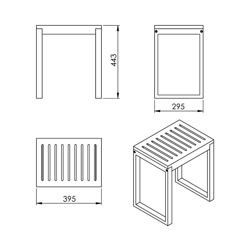 Gedy - Sgabello da bagno HIMALAYA 39,5x44,3 cm bambù