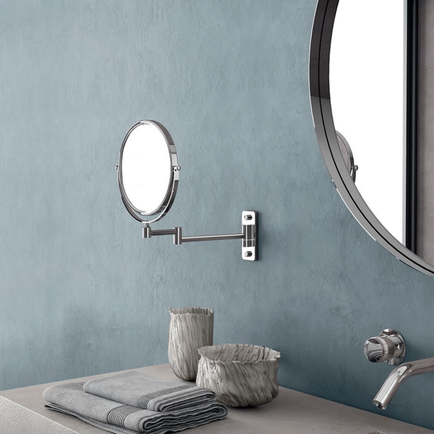 Gedy - Specchio cosmetico da parete GAIA cromo lucido