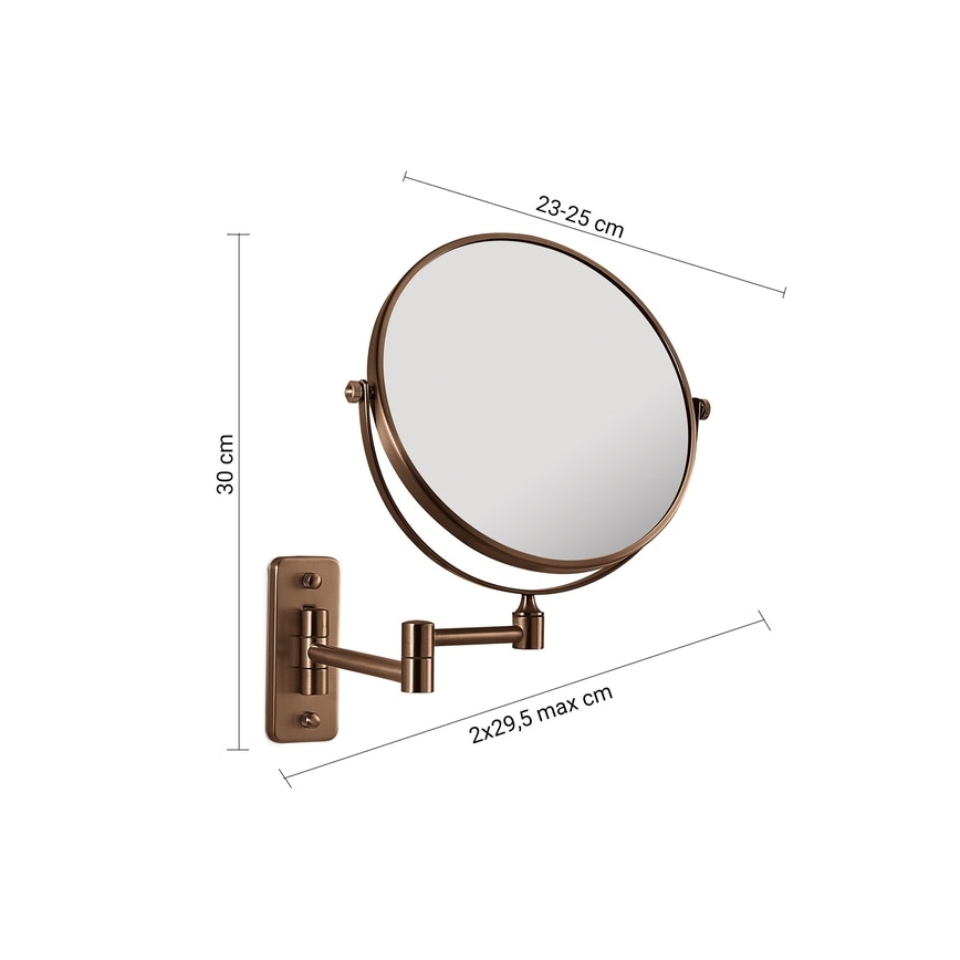 Gedy - Specchio cosmetico da parete GAIA, finitura bronzata