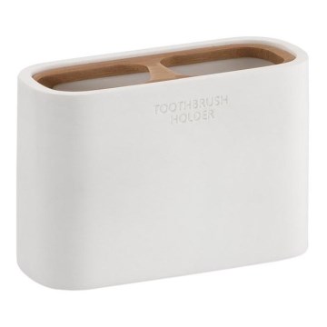 Gedy - Toothbrush supporto NINFEA bianco/bambù