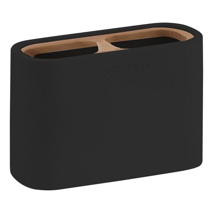 Gedy - Toothbrush supporto NINFEA nero/bambù