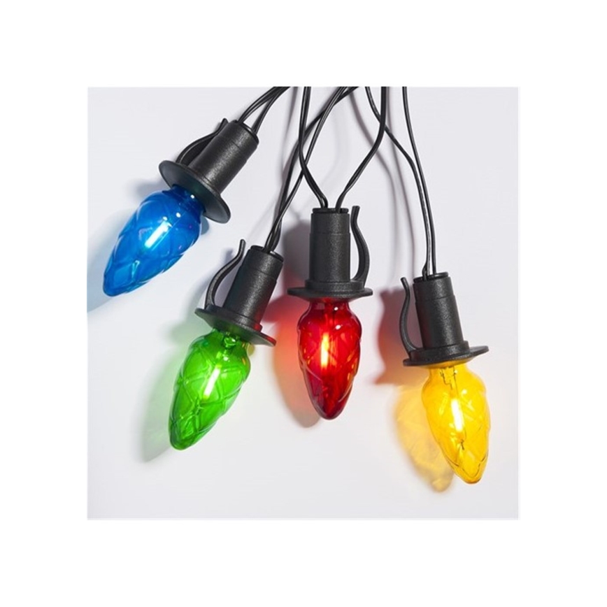 Ghirlanda LED da esterno CONE FILAMENT 20xE10, 19 m, colorata/bianco caldo, IP44, Prodotto nell'UE