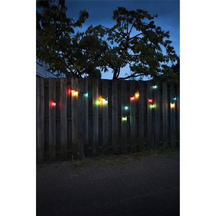 Ghirlanda LED da esterno CONE FILAMENT 20xE10, 19 m, colorata/bianco caldo, IP44, Prodotto nell'UE