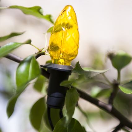 Ghirlanda LED da esterno CONE FILAMENT 20xE10, 19 m, colorata/bianco caldo, IP44, Prodotto nell'UE