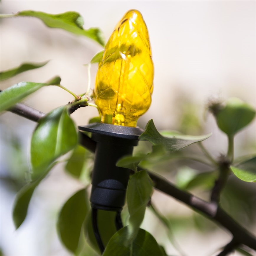 Ghirlanda LED da esterno CONE FILAMENT 20xE10, 19 m, colorata/bianco caldo, IP44, Prodotto nell'UE