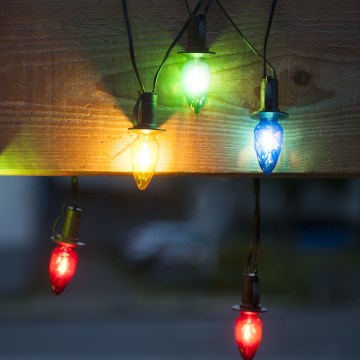 Ghirlanda LED da esterno CONE FILAMENT 20xE10 19m colorata/bianco caldo IP44, Prodotto nell'UE
