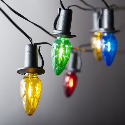 Girlanda LED esterna aggiuntiva CONE FILAMENT 20xE10 14m colorata/bianco caldo IP44, Prodotto nell'UE