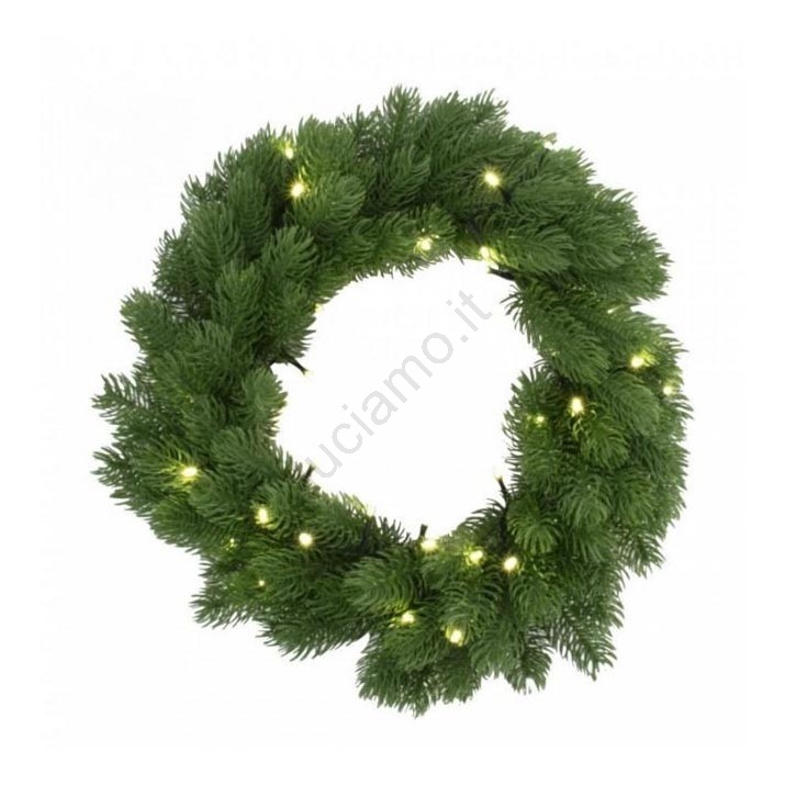 Auting Ghirlanda di Natale con illuminazione, 1 pezzo 40 LED 1,95 m, bianco caldo, ghirlanda verde abete per decorazione di Natale, ghirlanda di Natale con luci a batteria con timer, decorazione