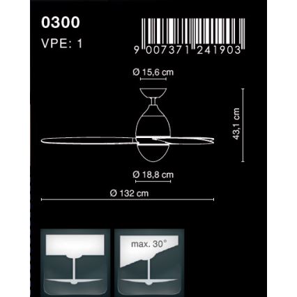 GLOBO 0300 - Ventilatore da soffitto PREMIER 2xE27/40W/230V